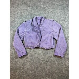 Vintage Fredericks of Hollywood Lavender Denim Crop Jacket Womens Medium